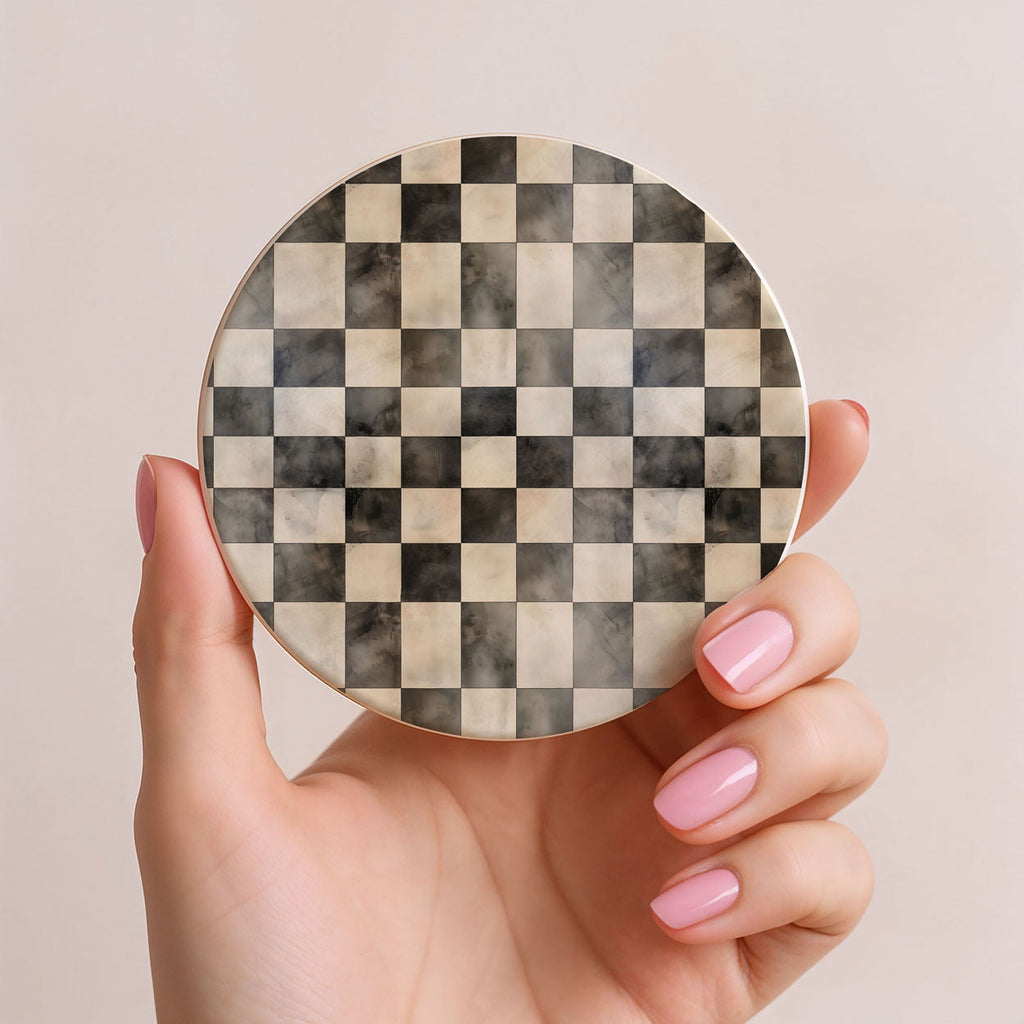 Courtly Check Ceramic Coasters