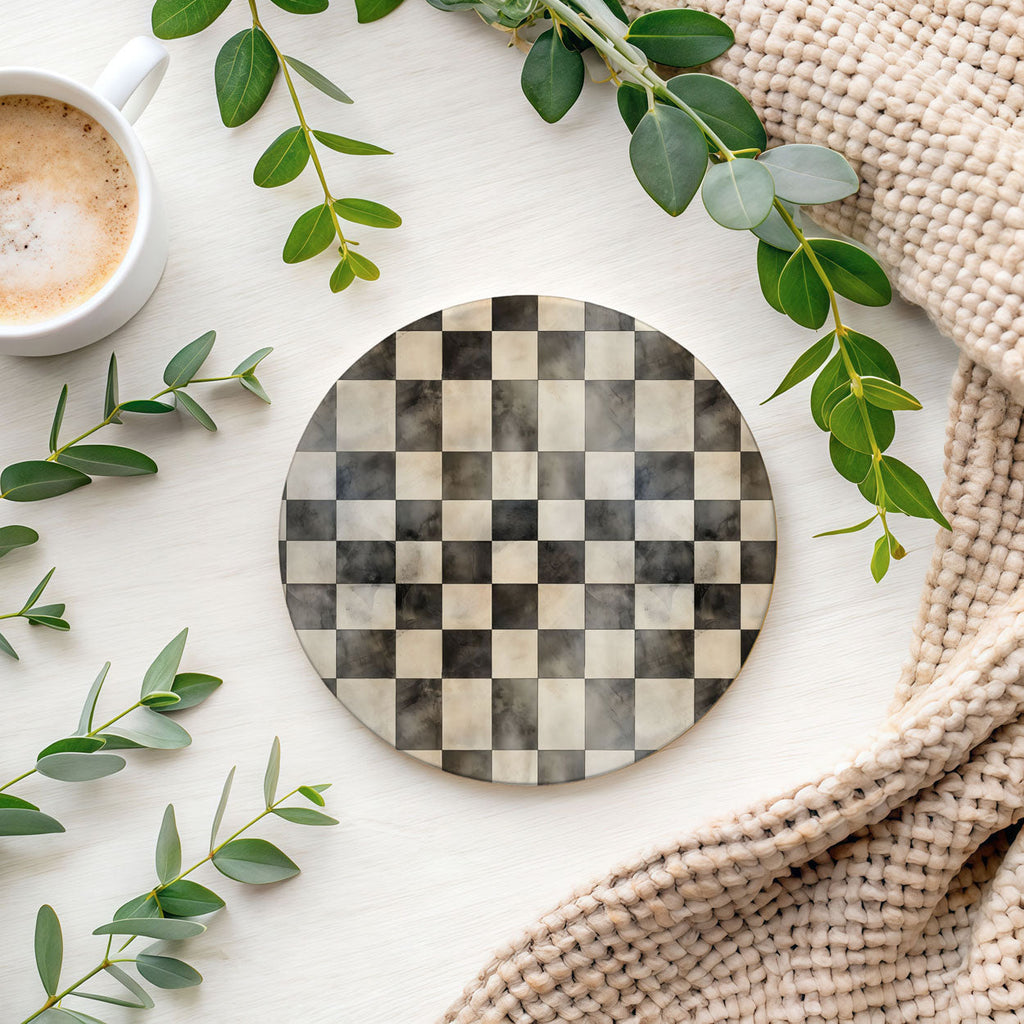 Courtly Check Ceramic Coasters