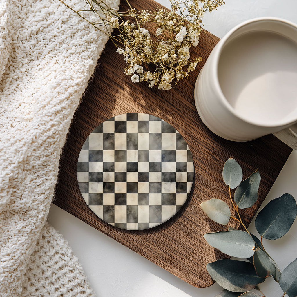 Courtly Check Ceramic Coasters