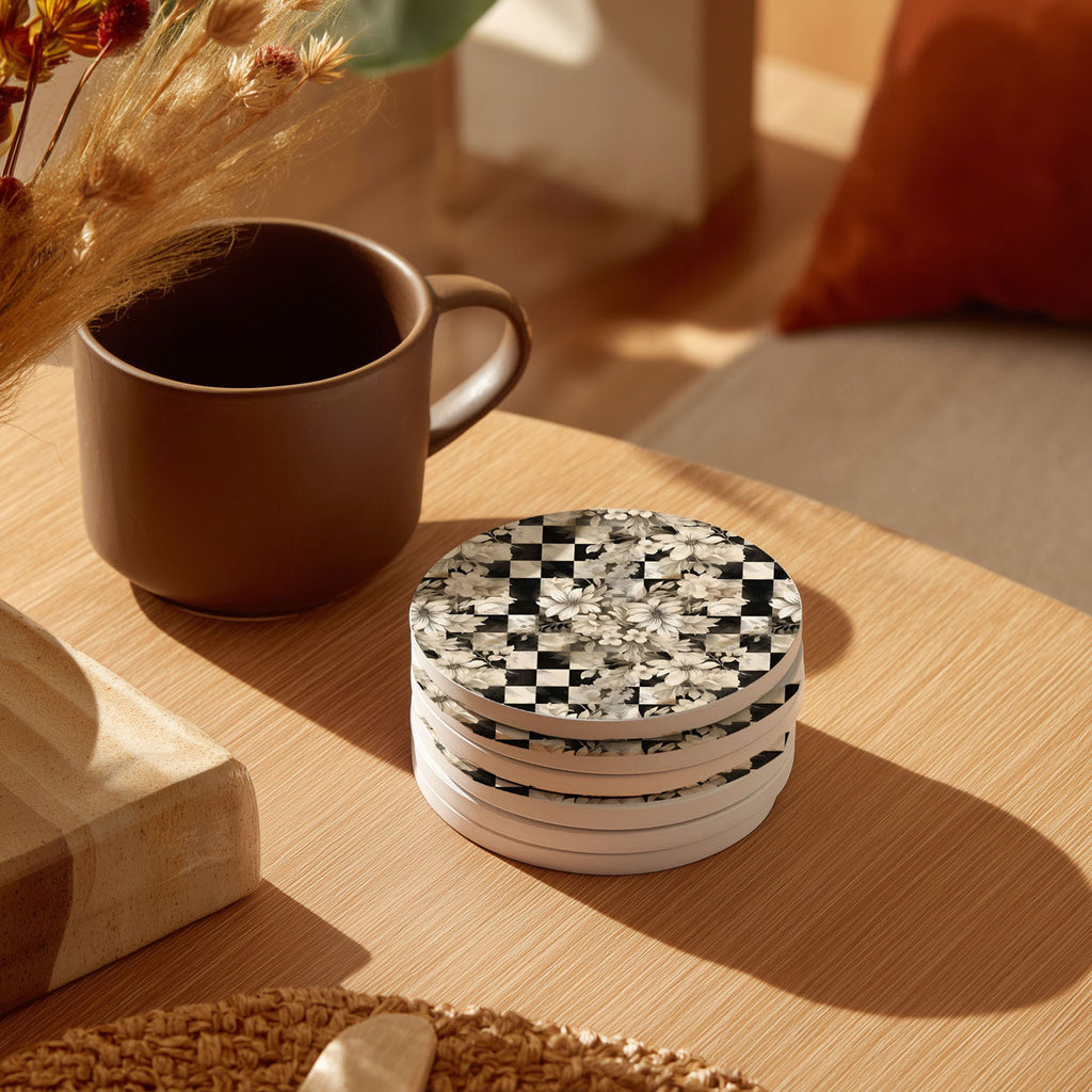 Courtly Check Ceramic Coasters