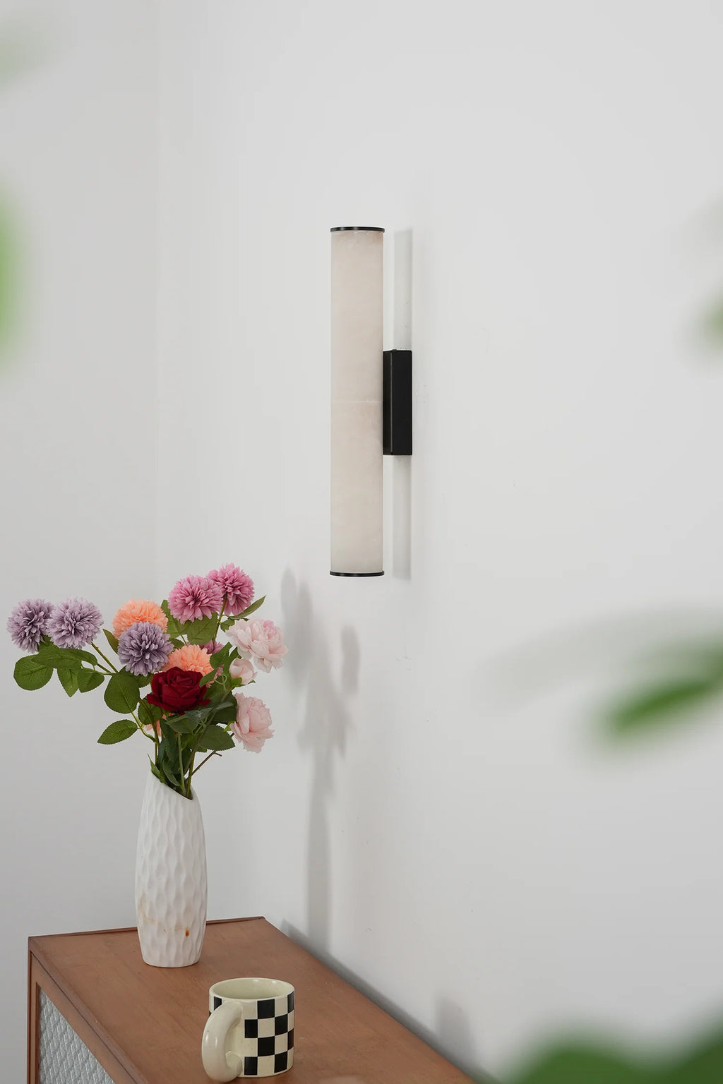 Cylindrical Callisto Alabaster Wall Lamp