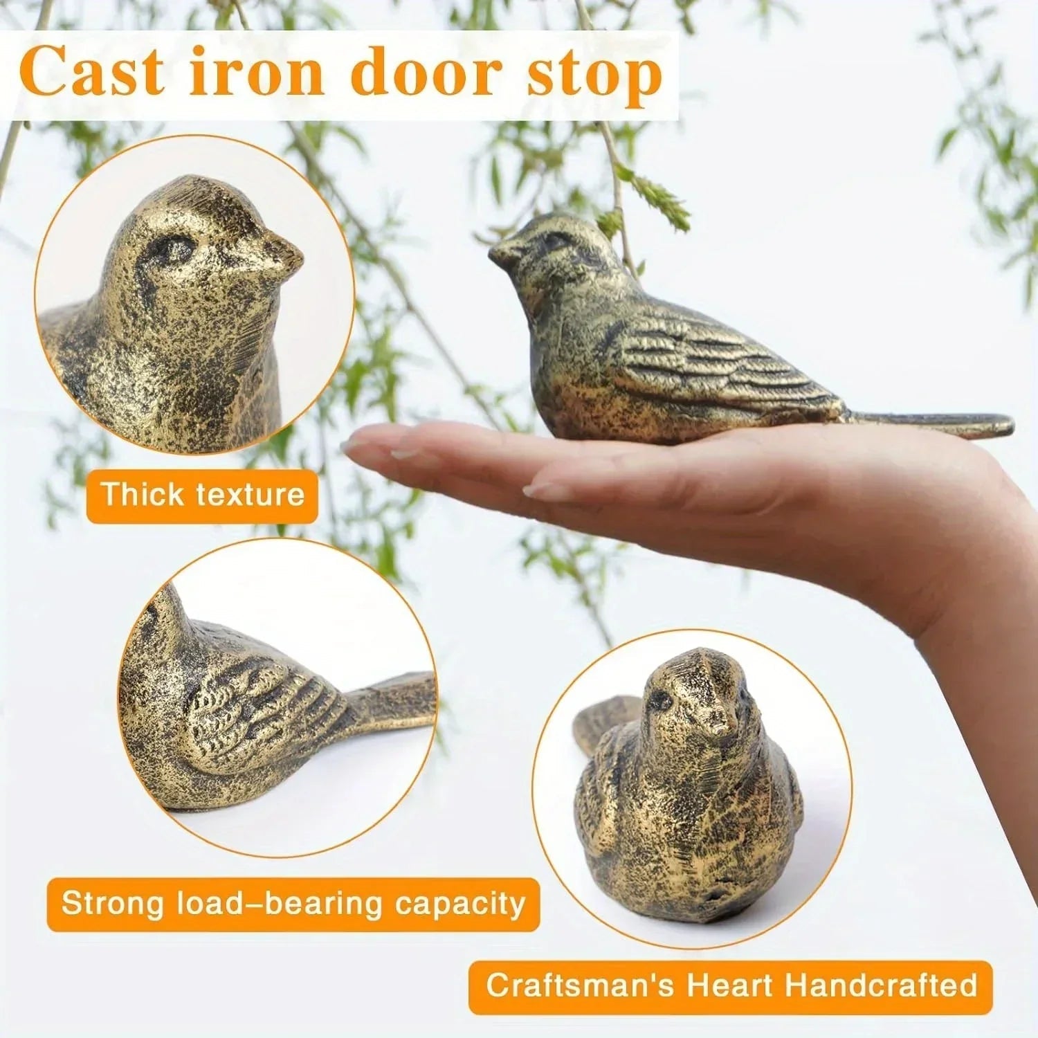 Cast Iron Bird Door Stopper Decorative Floor Wedge