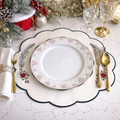 ZENITH WHITE POINSETTIA FAUX LEATHER PLACEMAT (Set Of 4)