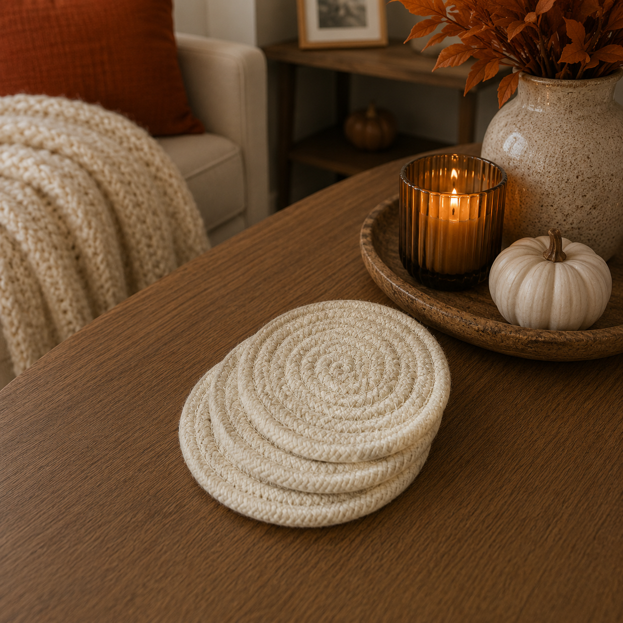 Fall Fabric Coasters
