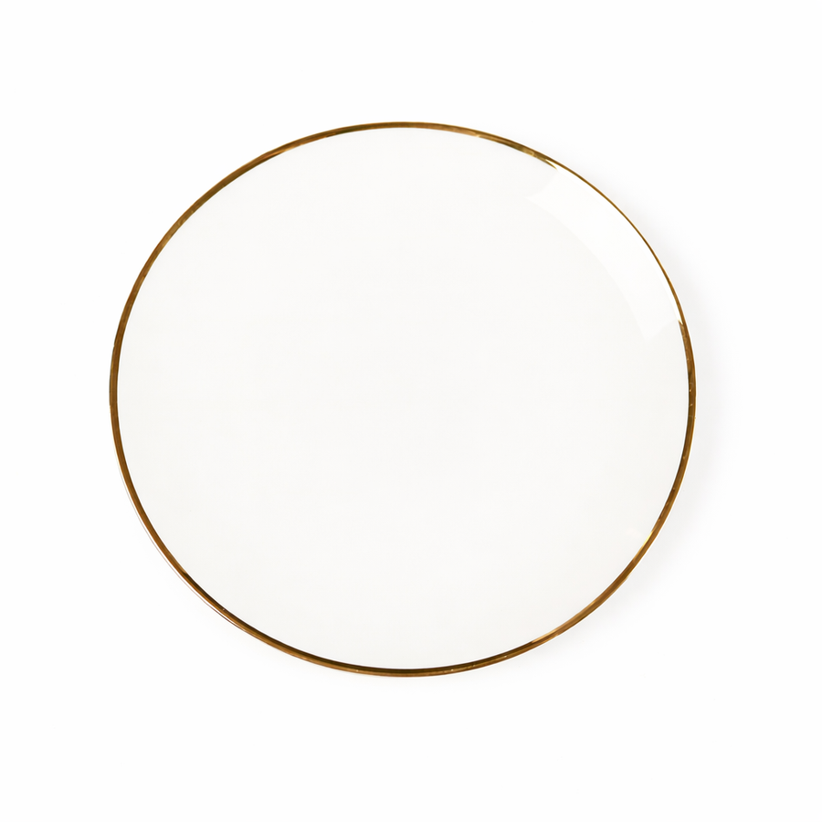 Narrow Gold Rim Salad Plates — Set of 4