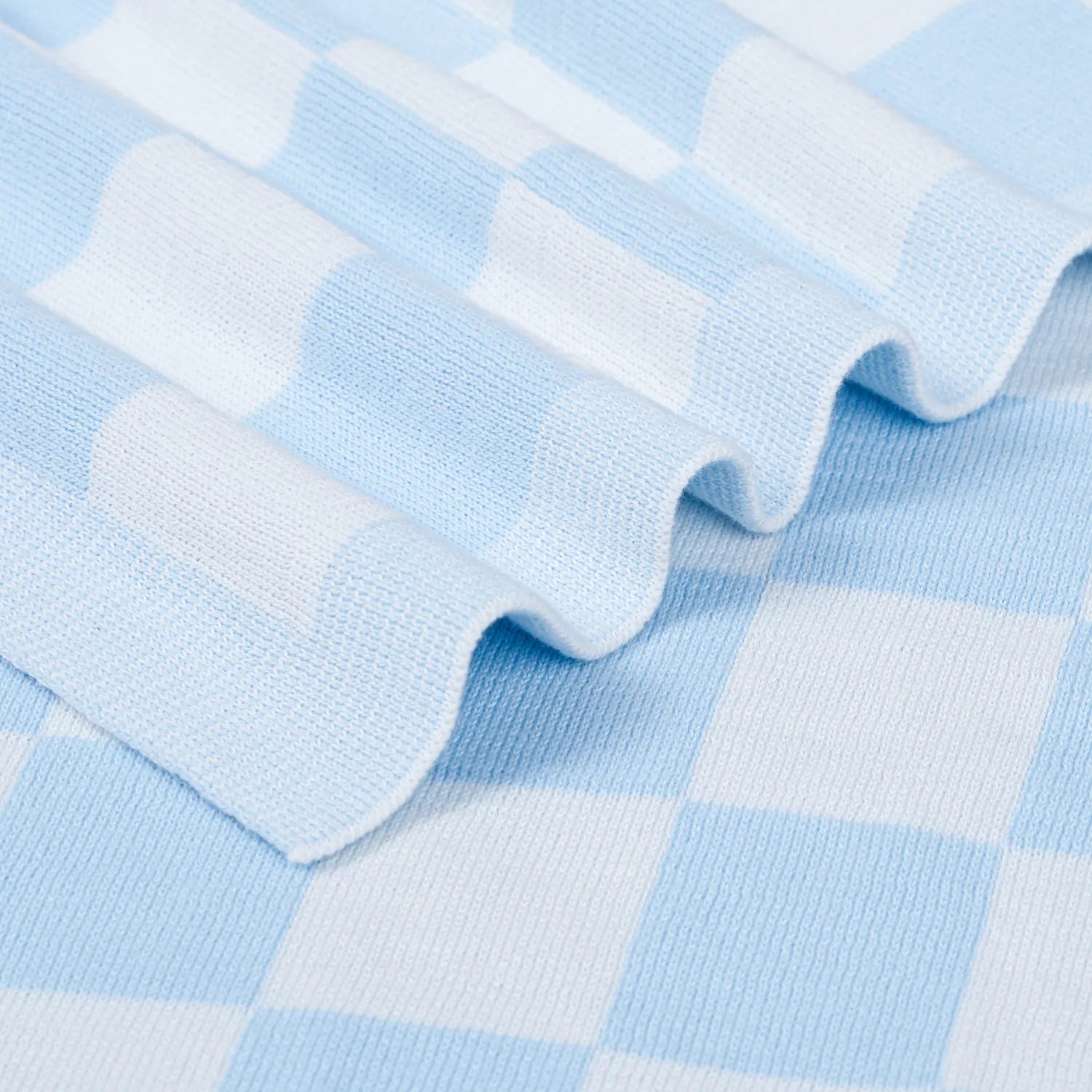 Checker Jacquard Knit Baby Blanket