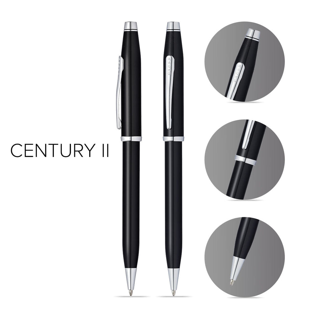 Cross Century II Black Lacquer Ballpoint Pen