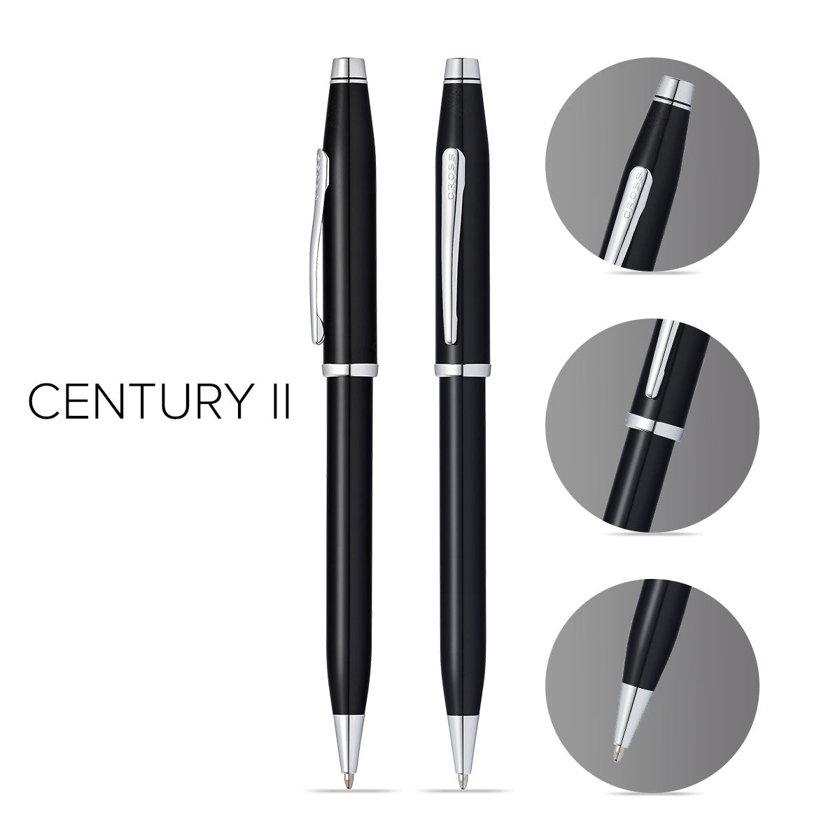 Cross Century II Black Lacquer Ballpoint Pen