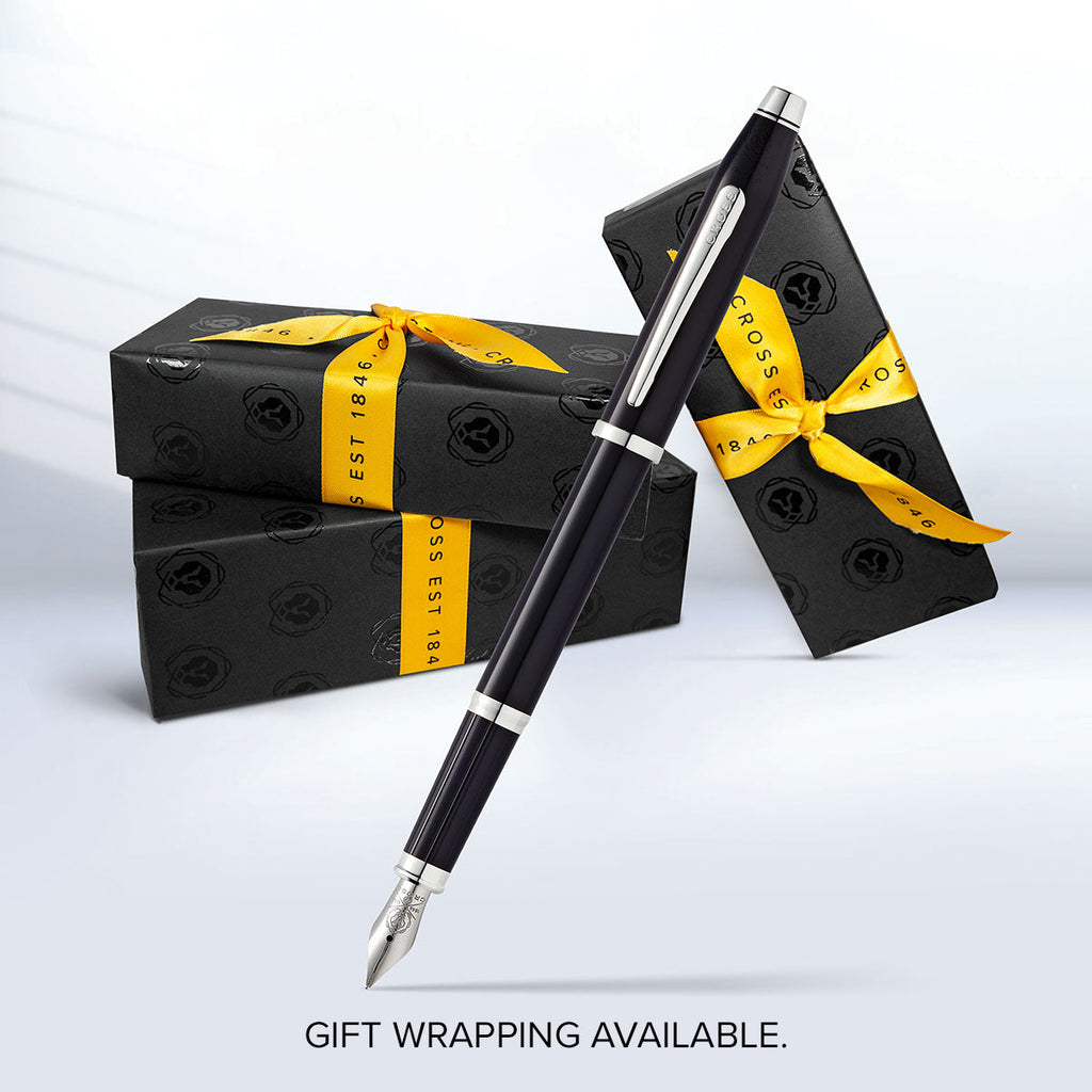 Cross Century II Black Lacquer Fountain Pen — Medium Nib