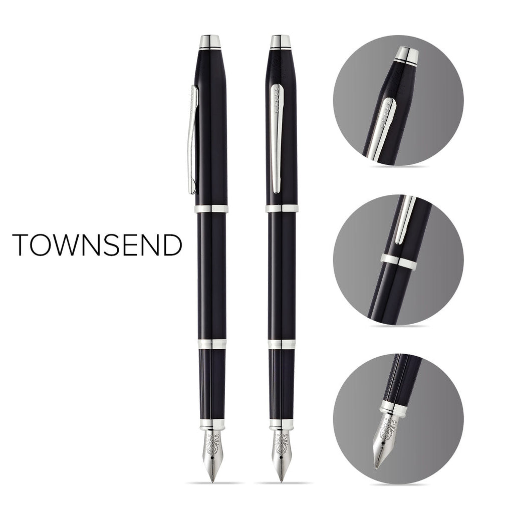 Cross Century II Black Lacquer Fountain Pen — Medium Nib