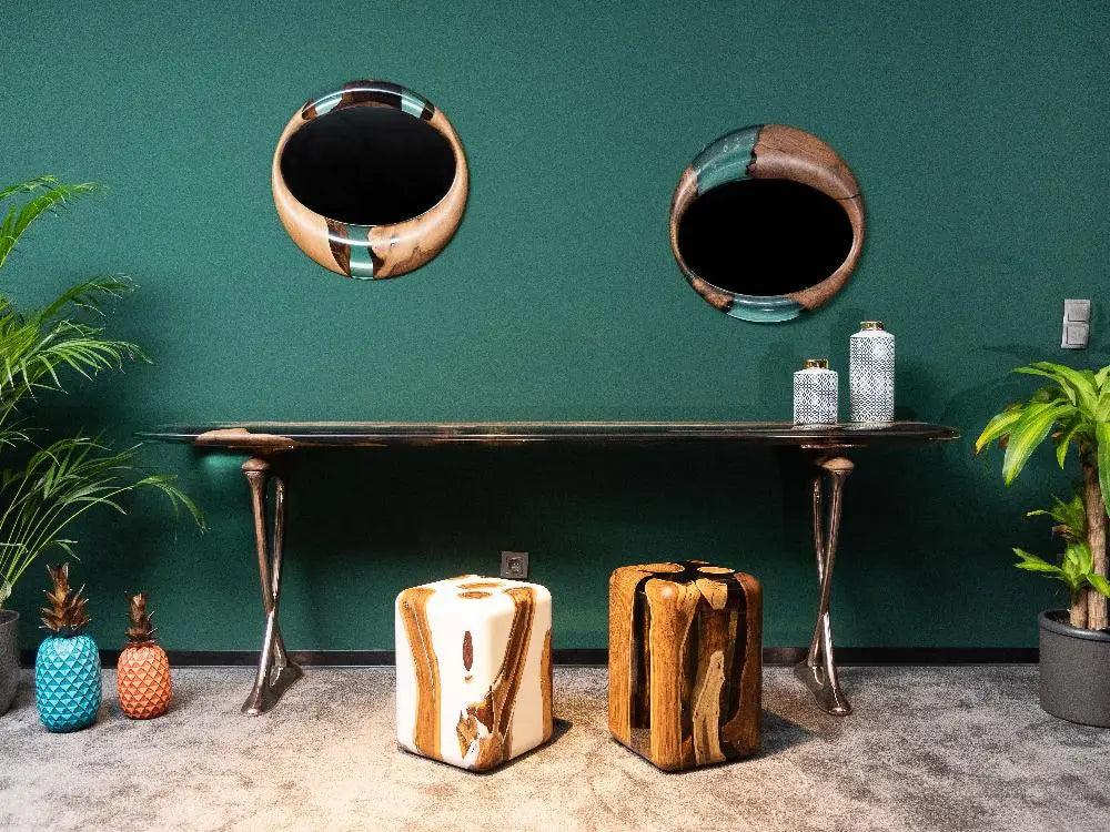 Epoxy-Resin and Walnut, Unique Mirrors