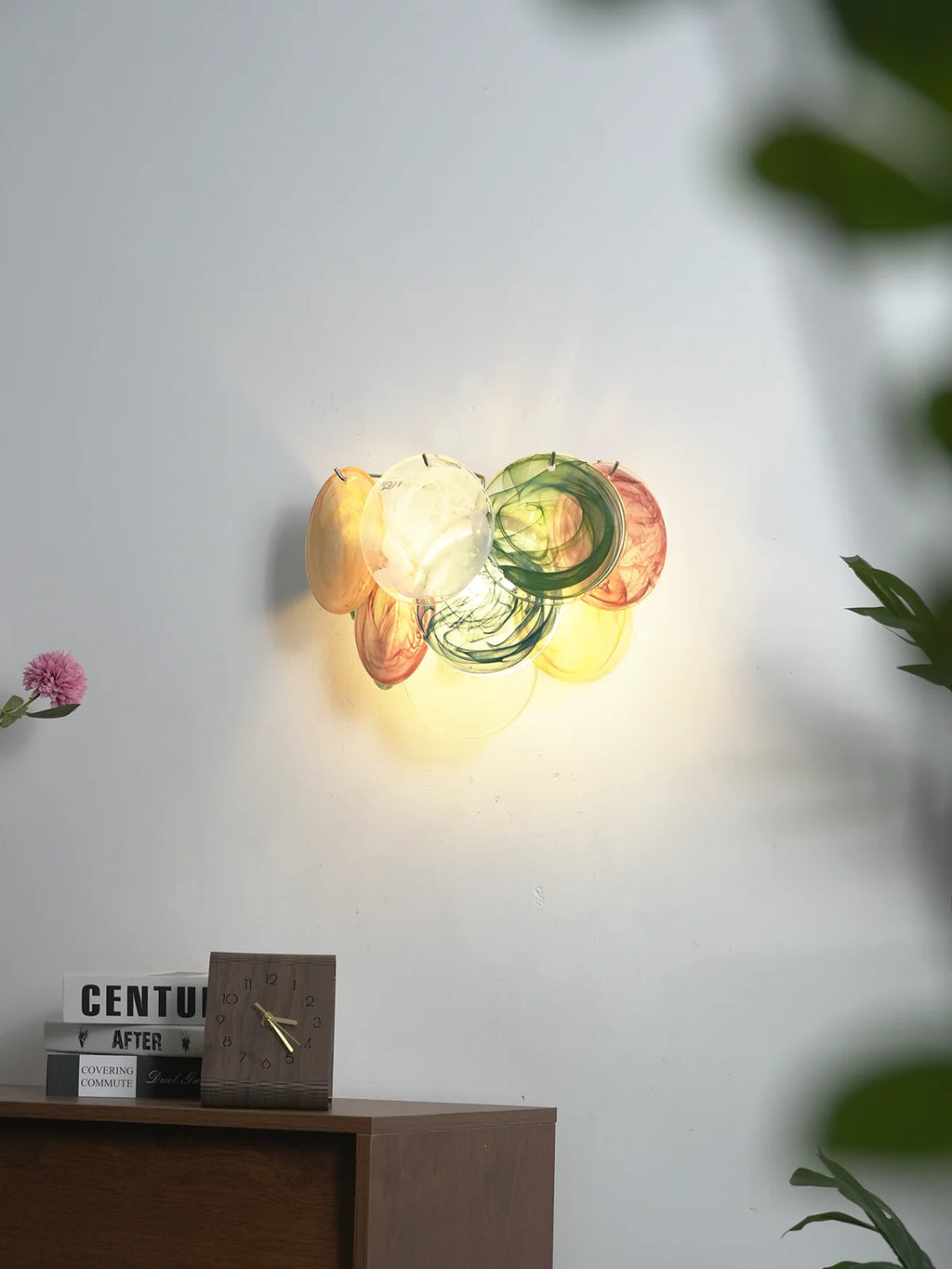 Colorful Murano Disc Wall Lamp
