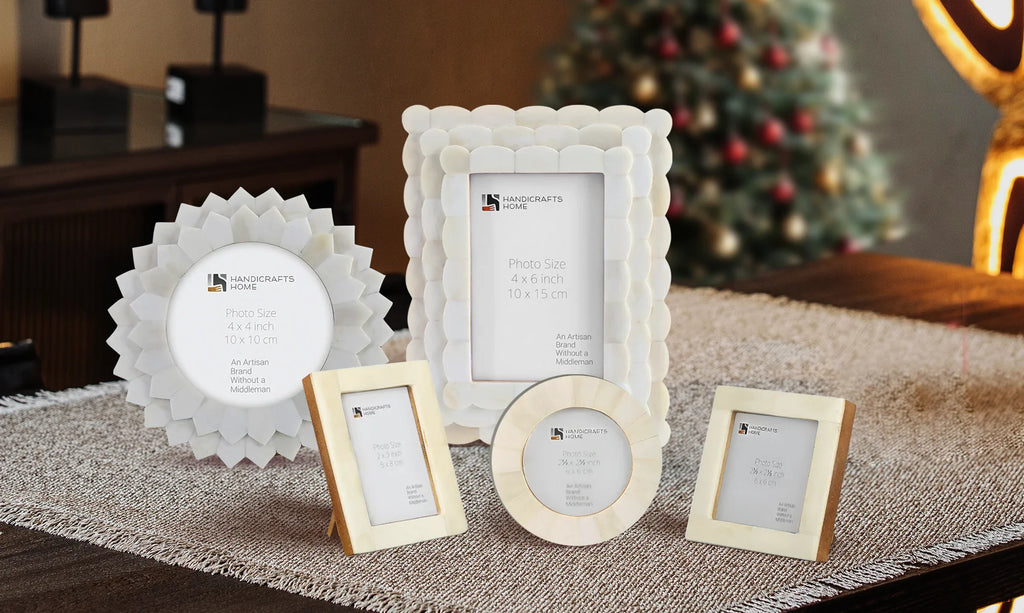 White Bone Inlay Picture Frames Set of 5 | The Royal Collection