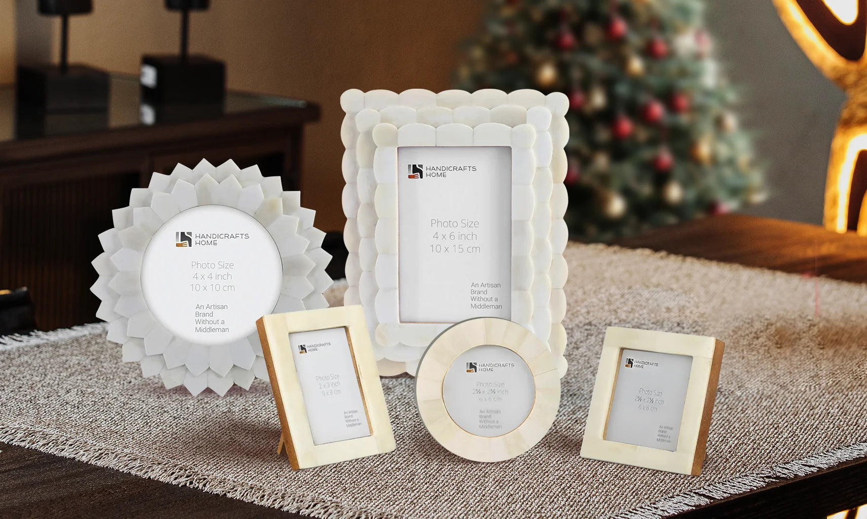 White Bone Inlay Picture Frames Set of 5 | The Royal Collection