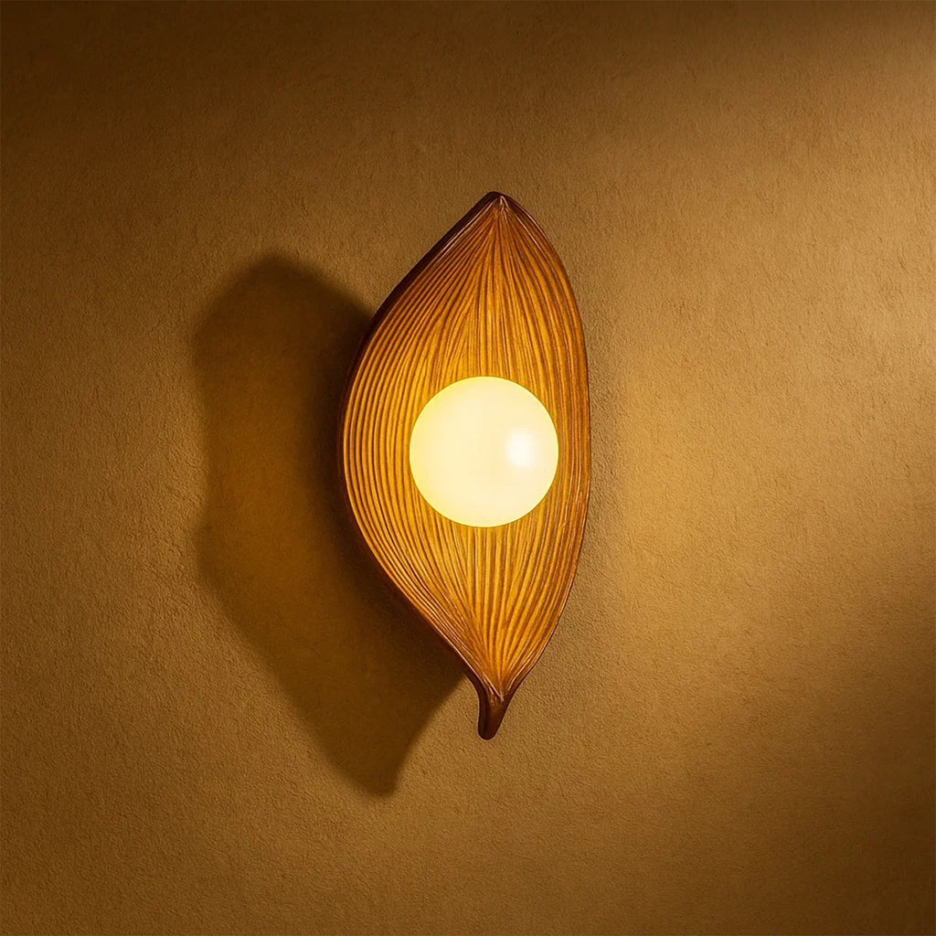 Contemporary Nordic Leaf Resin Wall Lamp