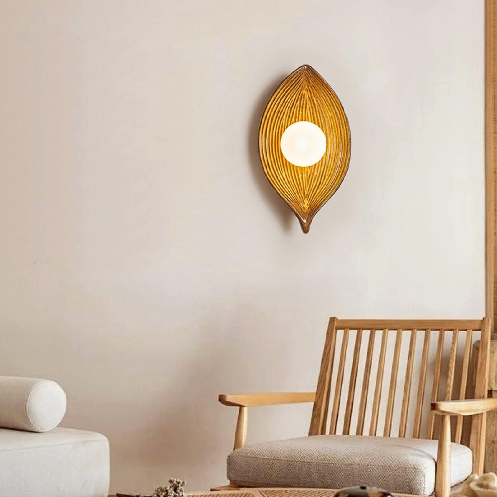 Contemporary Nordic Leaf Resin Wall Lamp