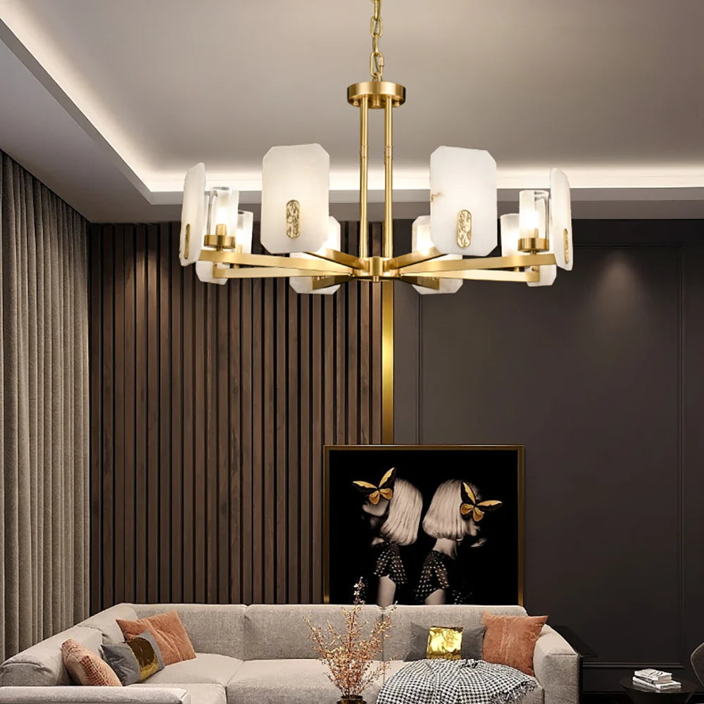 Luxury Copper Marble Chandelier