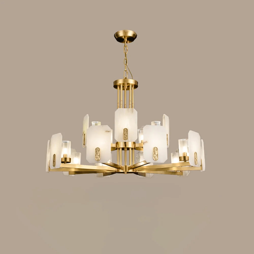 Luxury Copper Marble Chandelier