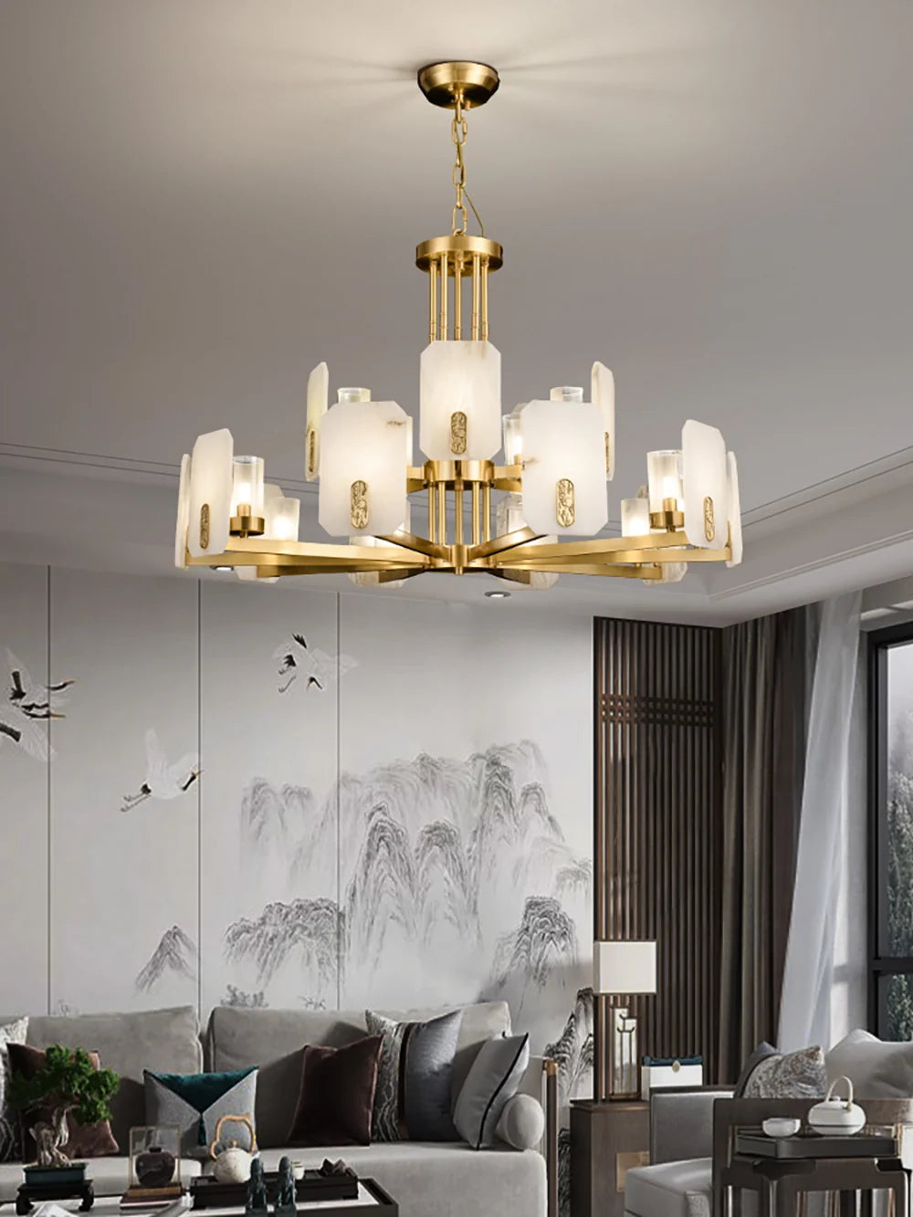 Luxury Copper Marble Chandelier