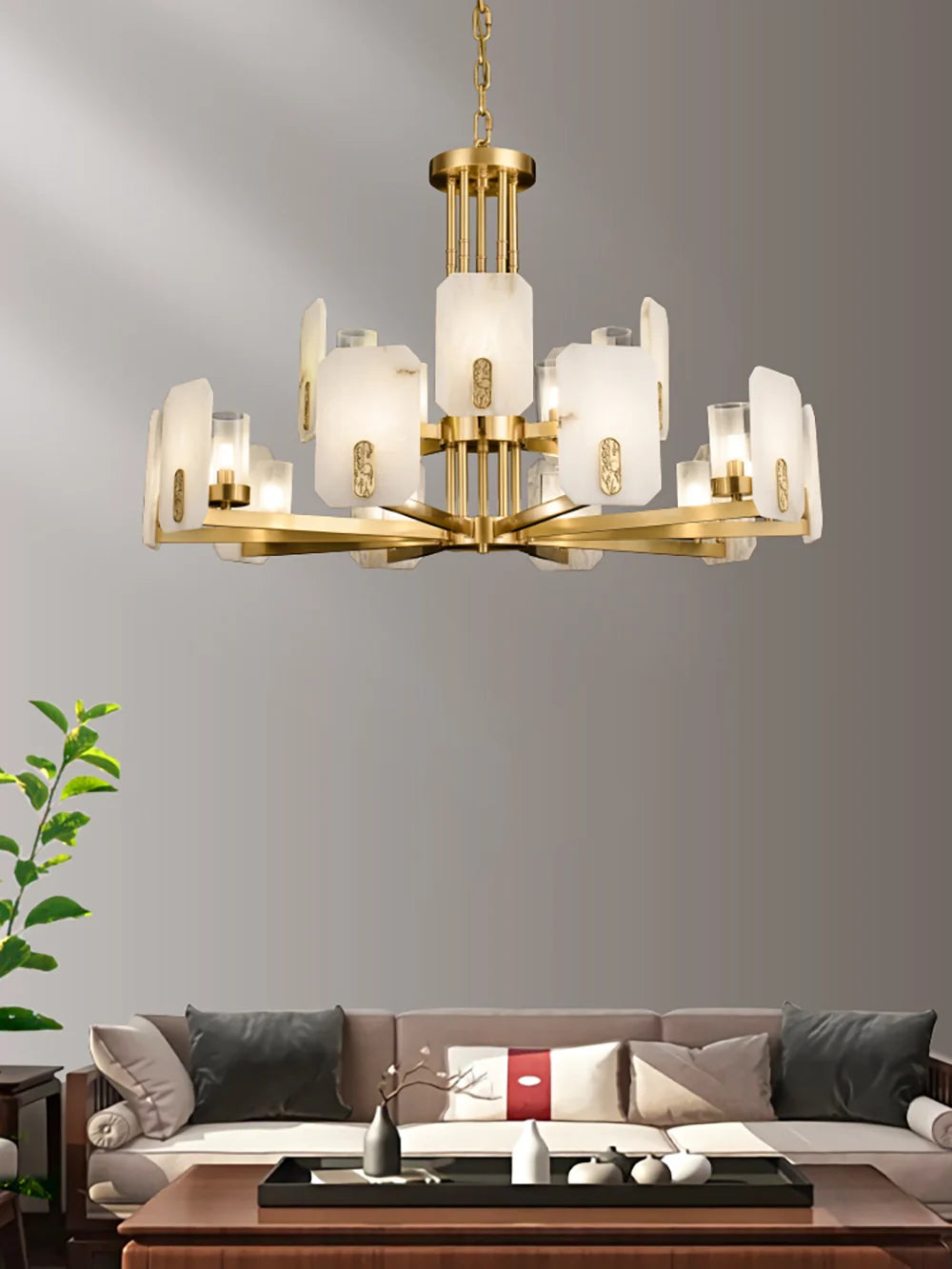 Luxury Copper Marble Chandelier