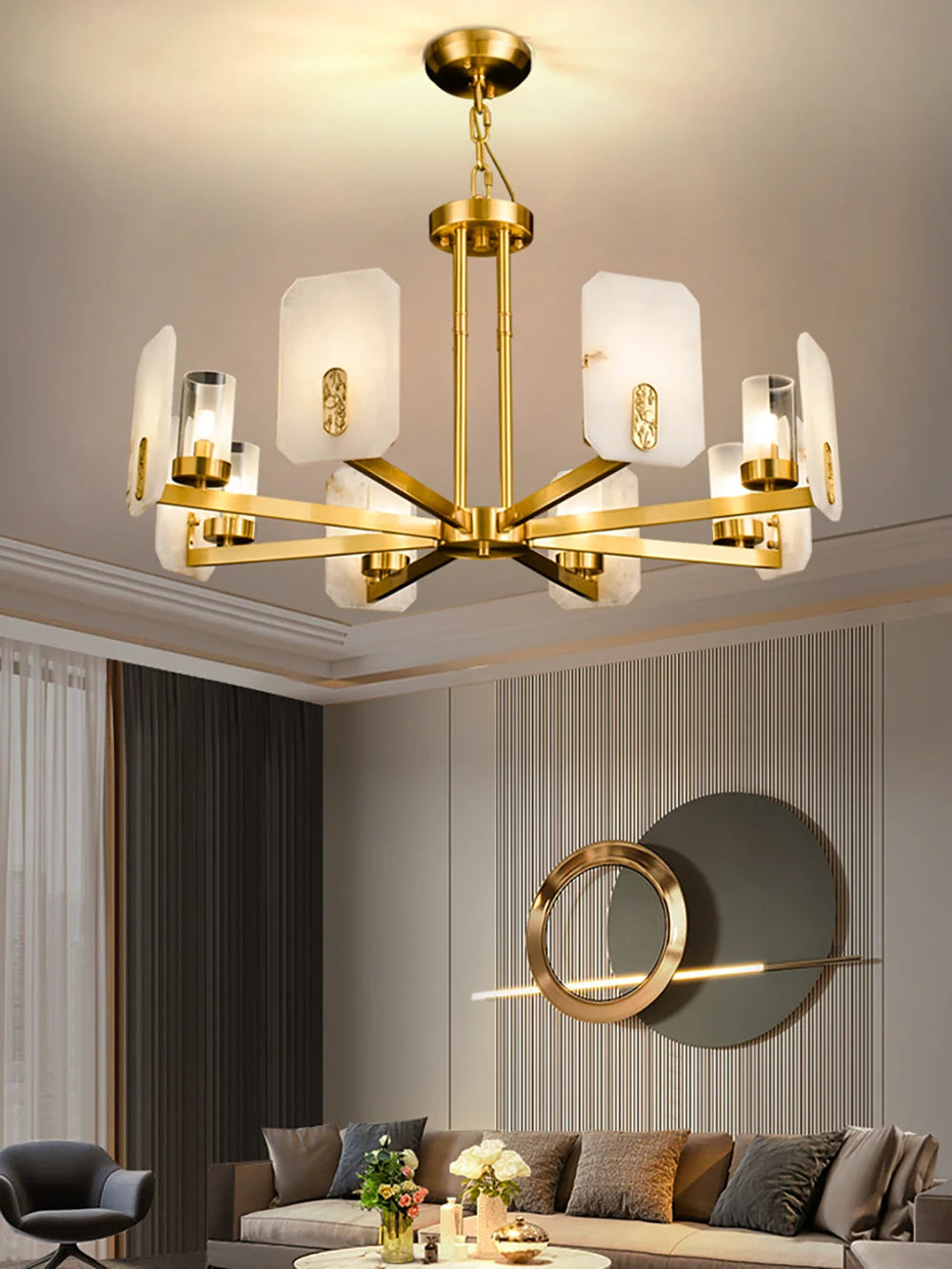 Luxury Copper Marble Chandelier