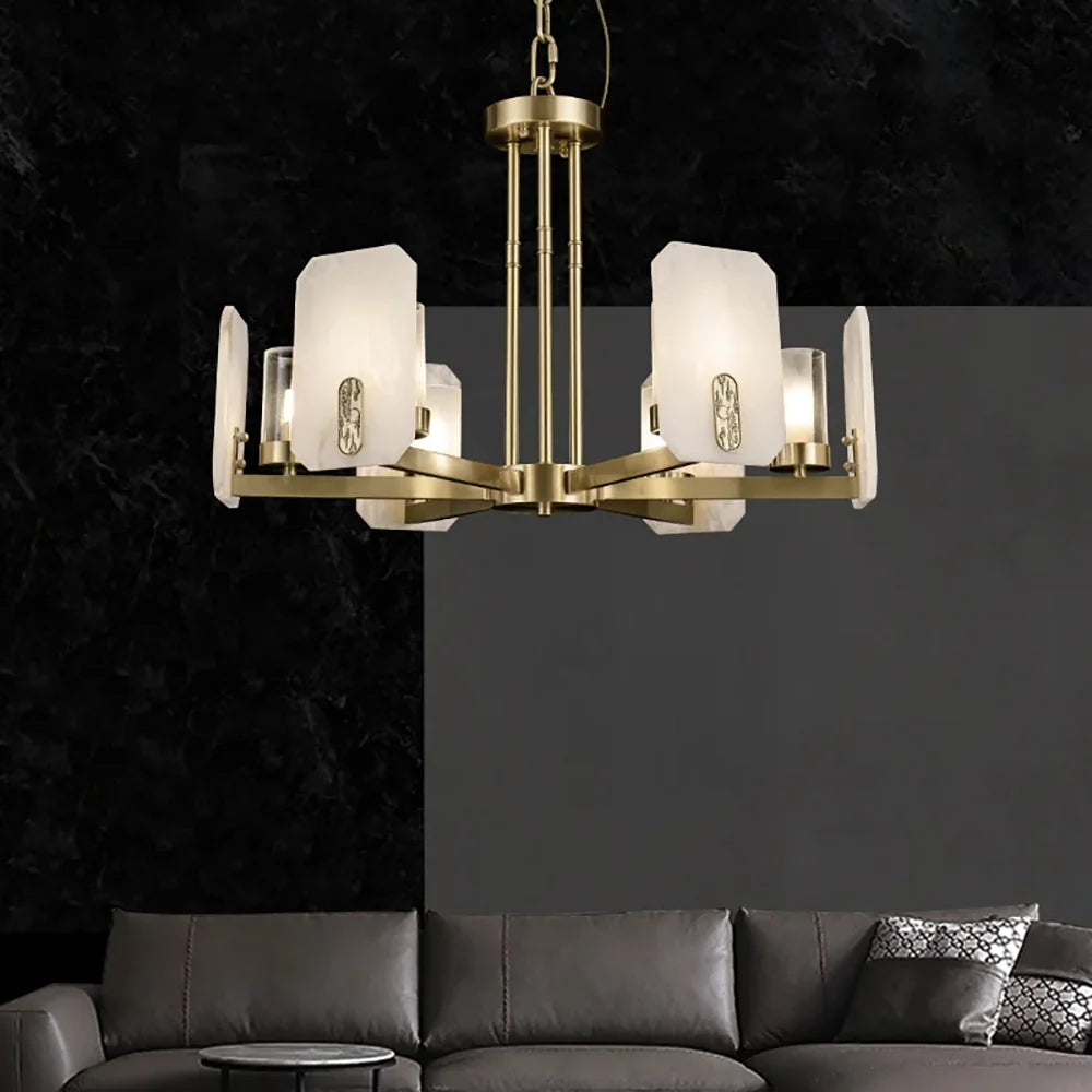 Luxury Copper Marble Chandelier