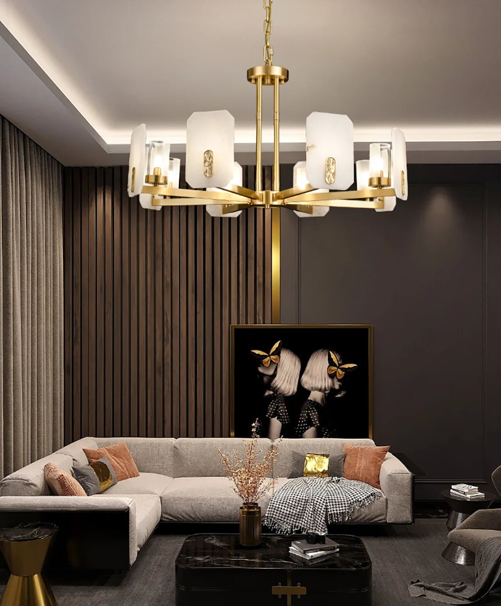 Luxury Copper Marble Chandelier