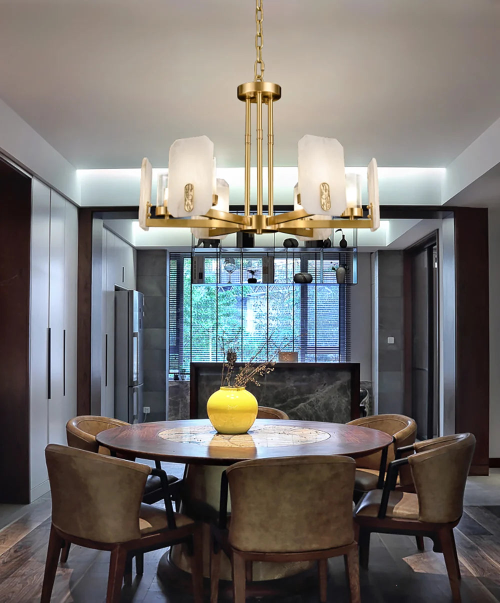 Luxury Copper Marble Chandelier