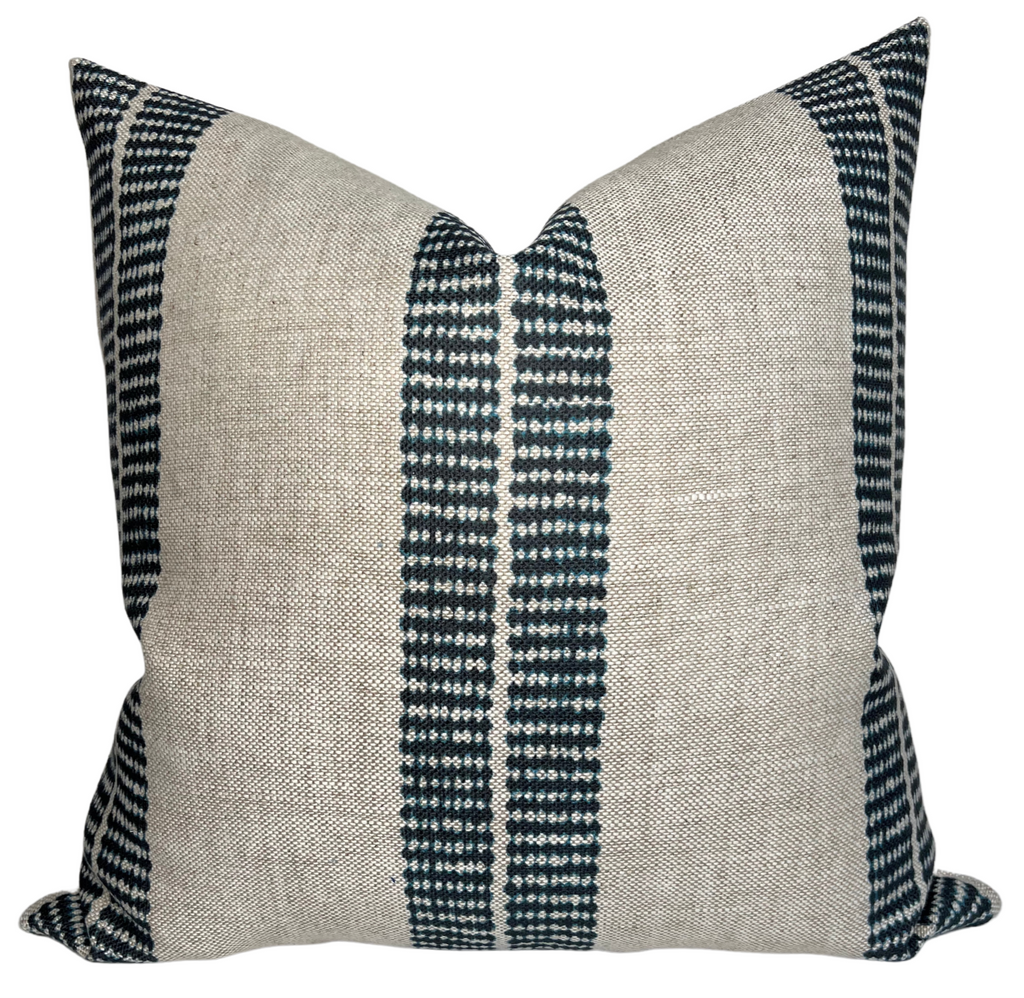 Band Pillow Cover in Indigo, McLaurin + Piercy Textiles