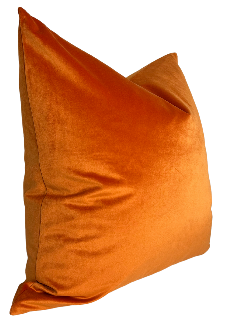 Orange Velvet Pillow Cover