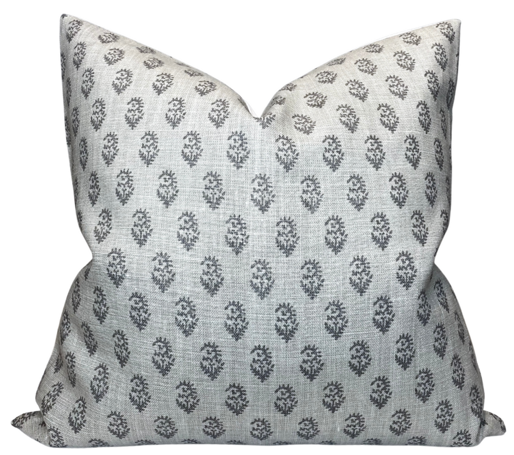 Rajmata Tonal Pillow Cover in Ash Grey, Peter Dunham Textiles