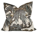 Asian Scenic Pillow Cover in Grey, Thibaut Pillows