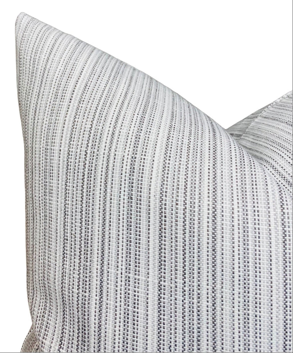 Veranda Strie Pillow Cover in Grey
