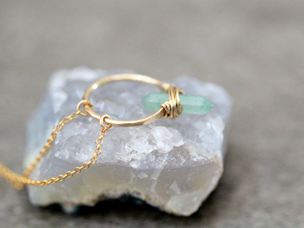 Crest Necklace - Green Aventurine