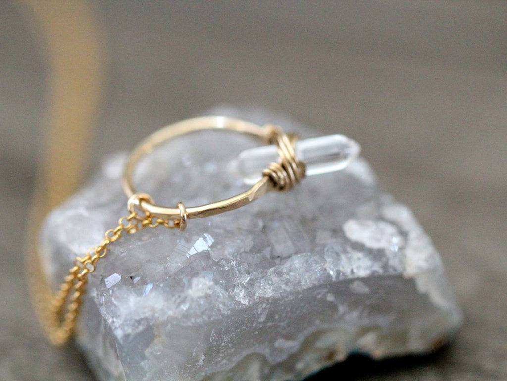 Crystal Quartz Crest Necklace