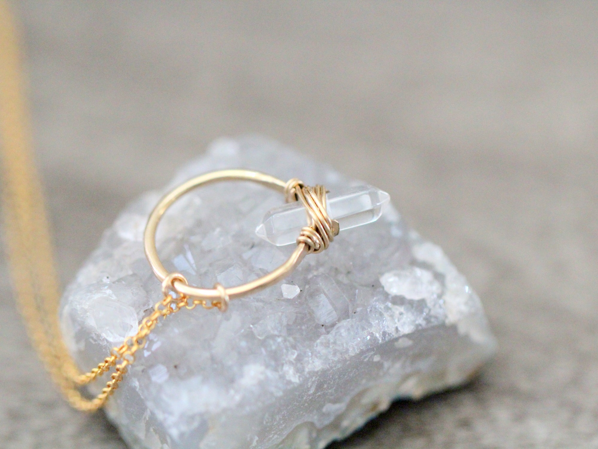 Crystal Quartz Crest Necklace