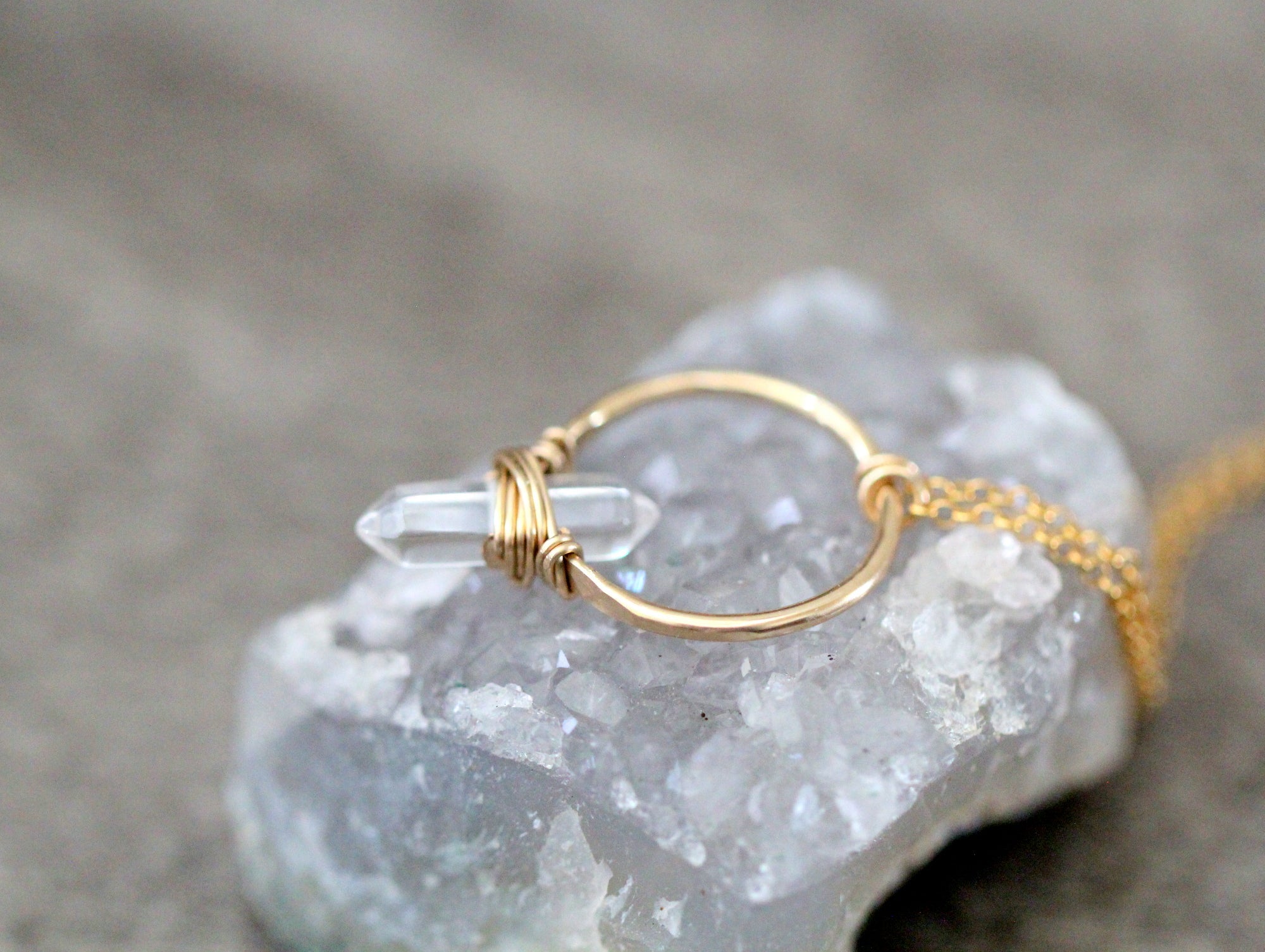Crystal Quartz Crest Necklace