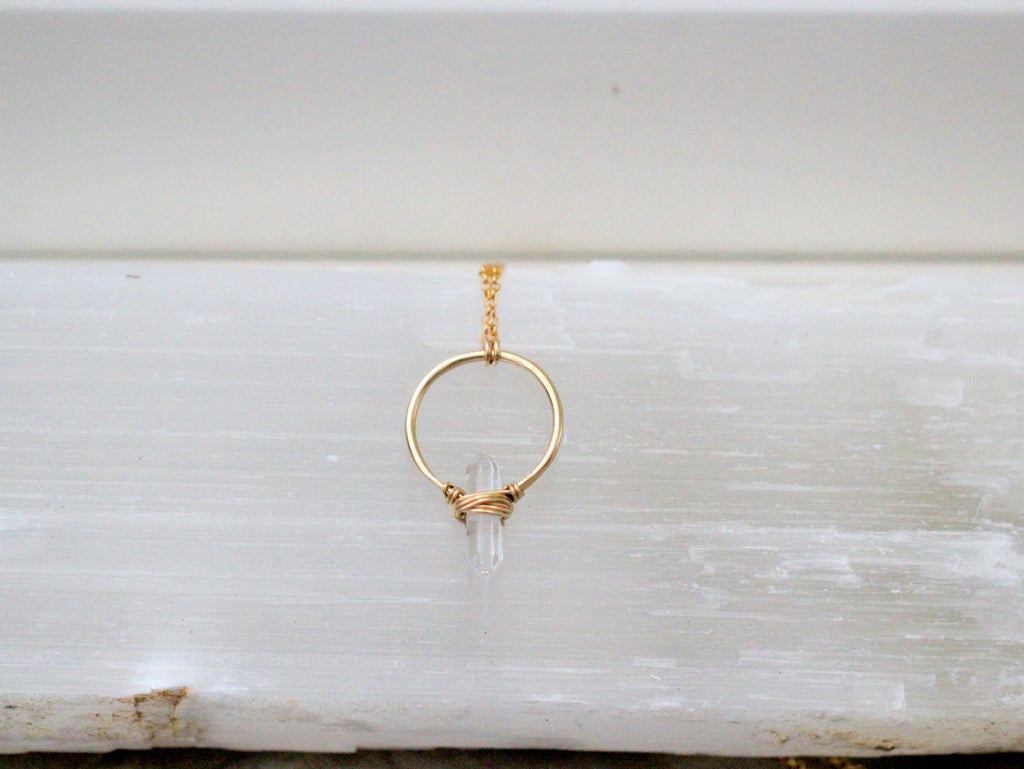Crystal Quartz Crest Necklace
