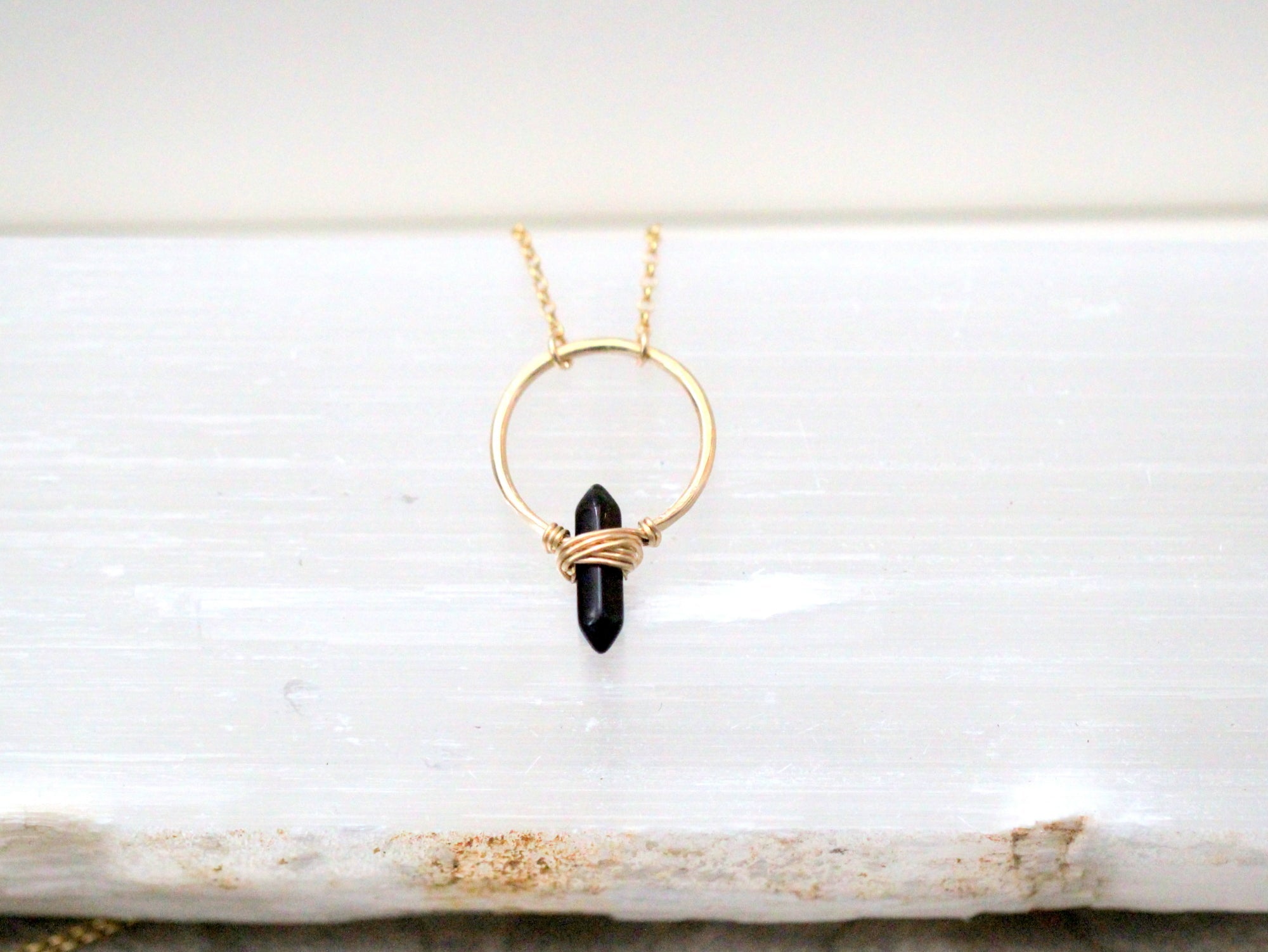 Crest Necklace - Obsidian