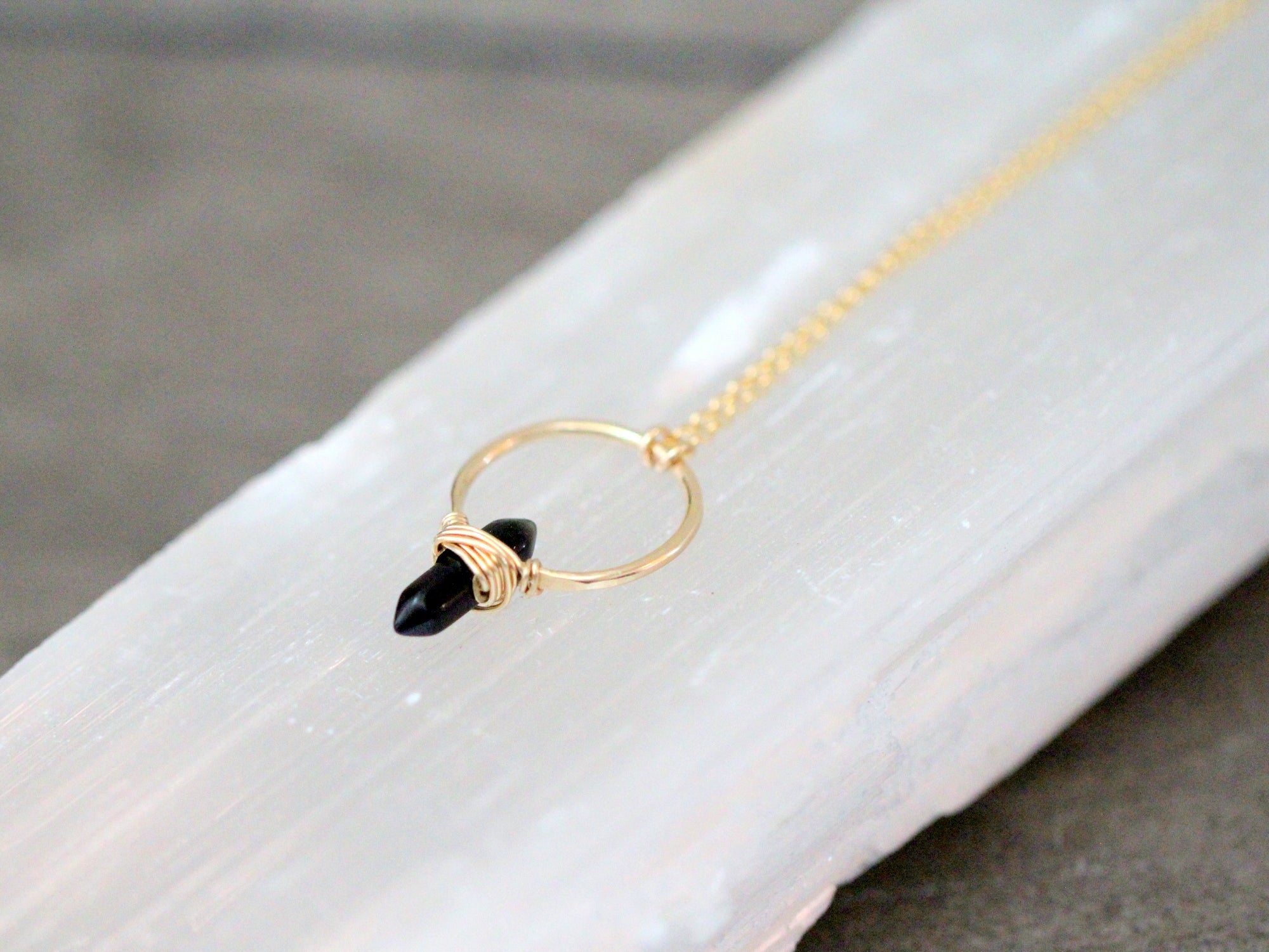 Crest Necklace - Obsidian