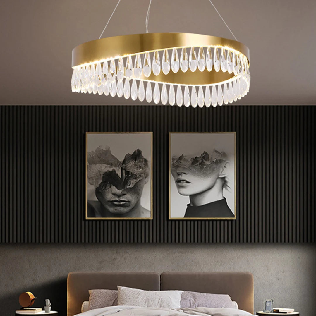 Golden Ring Crystal Light Luxury Chandelier