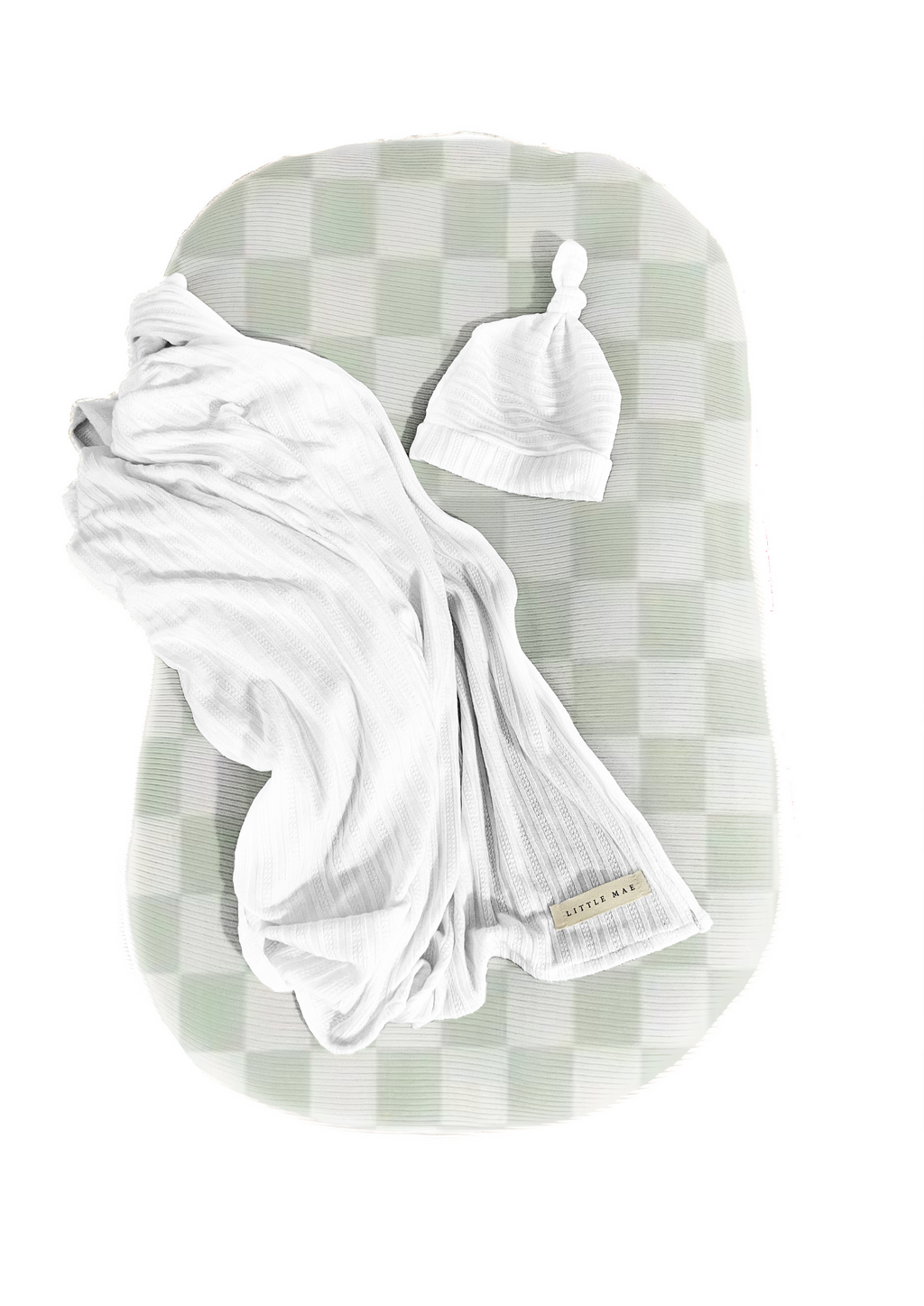 Green White Checkered Baby Lounger Cover