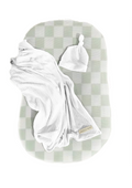 Green White Checkered Baby Lounger Cover