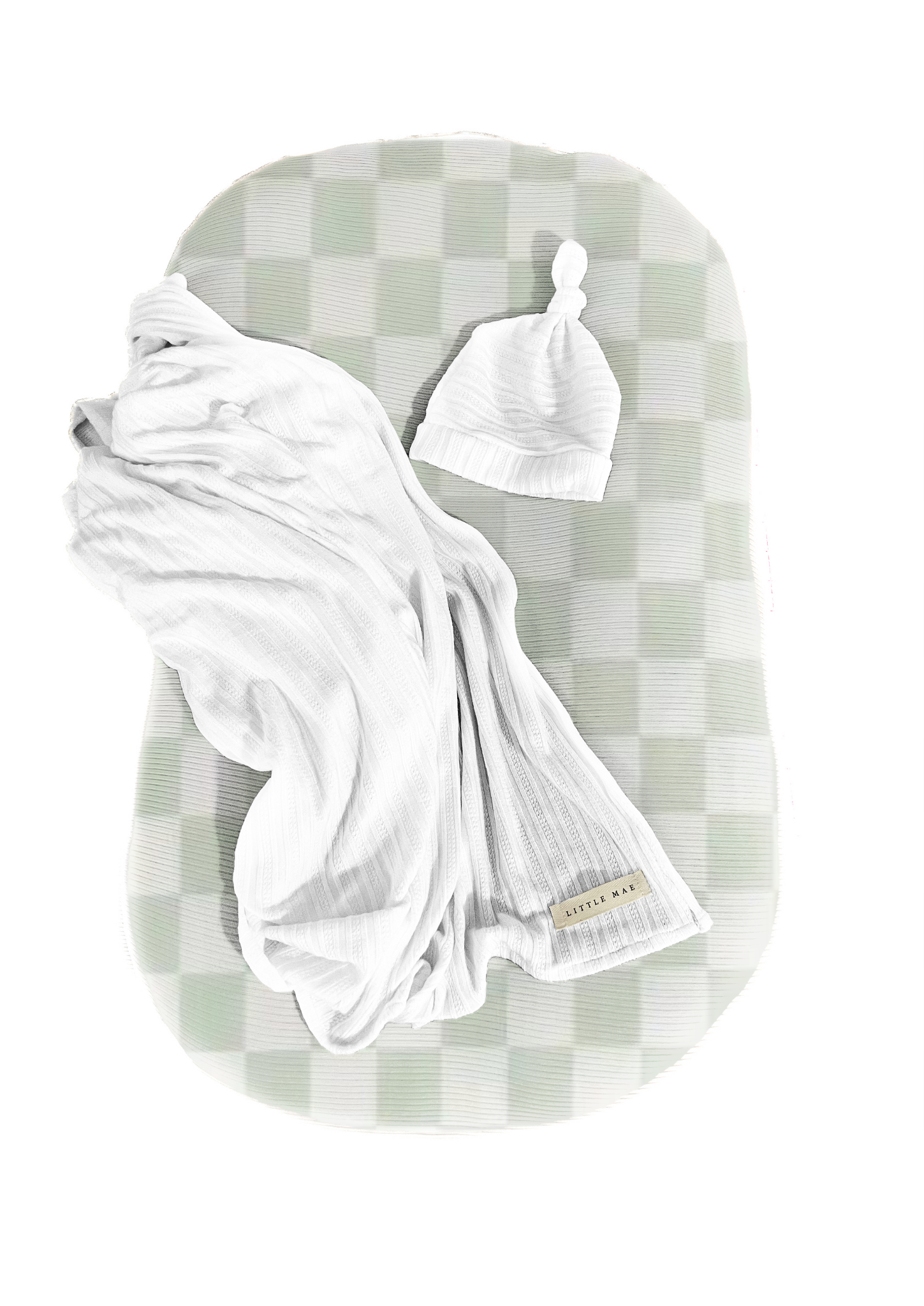 Green White Checkered Baby Lounger Cover