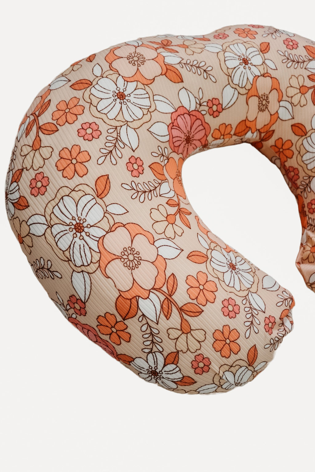 Peach Pink Floral Nursing Pillow Cover