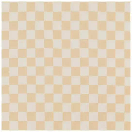 Beige White Checkered Changing Pad Cover