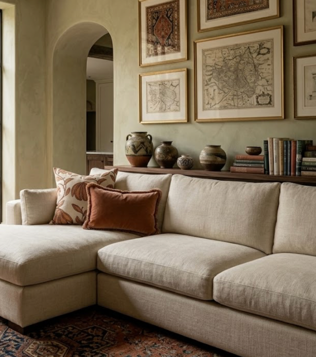 Desert Floral Pillow Cover in Ochre, Thibaut Pillows