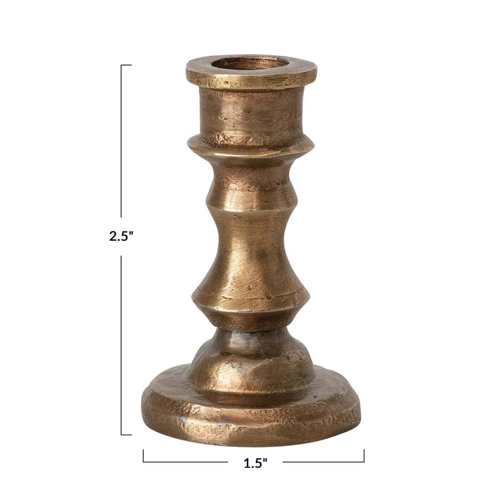 Antique Brass Mini Taper Candle Holder