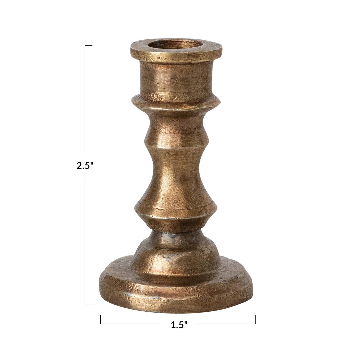 Antique Brass Mini Taper Candle Holder