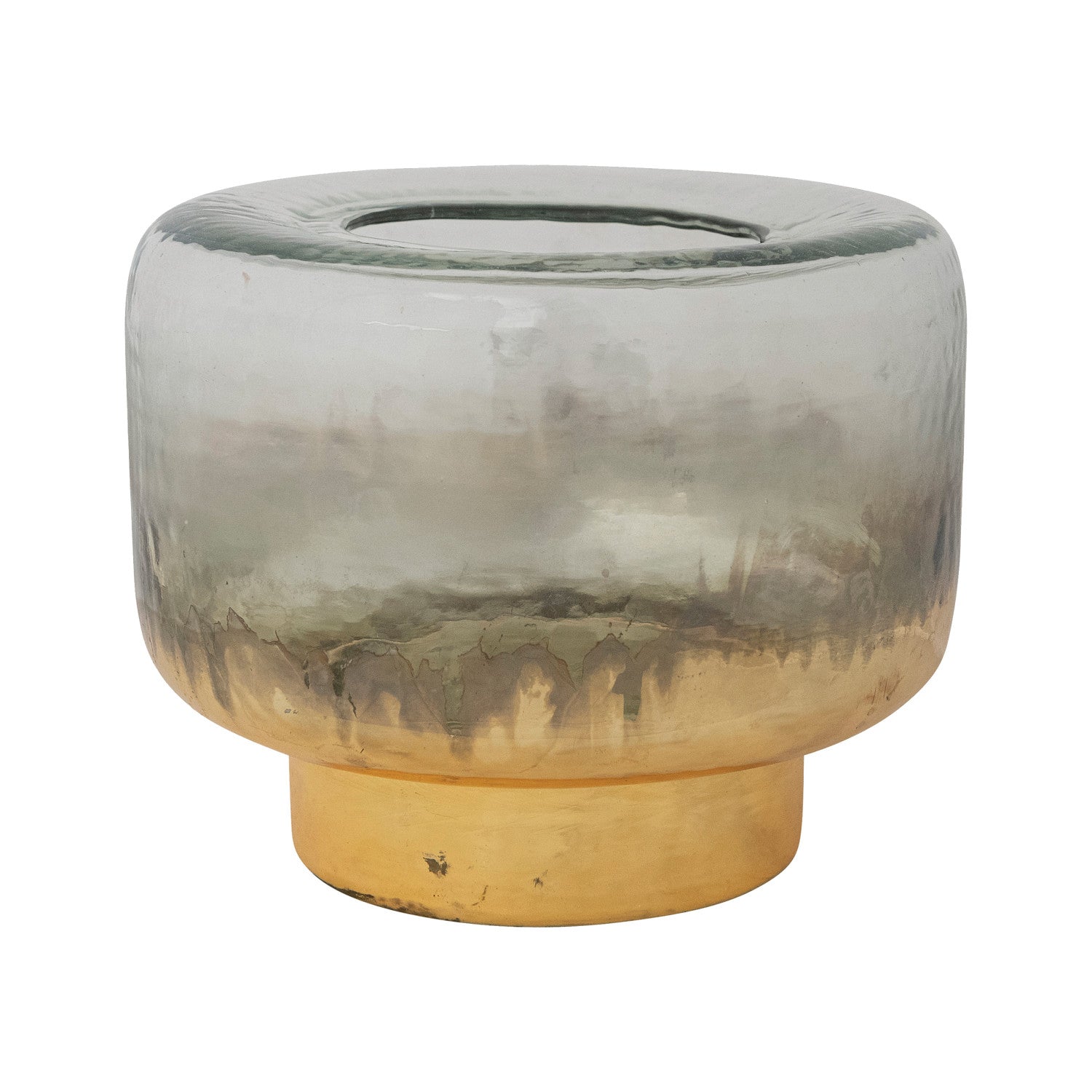 Gold Mercury Glass Hurricane Candle Holder